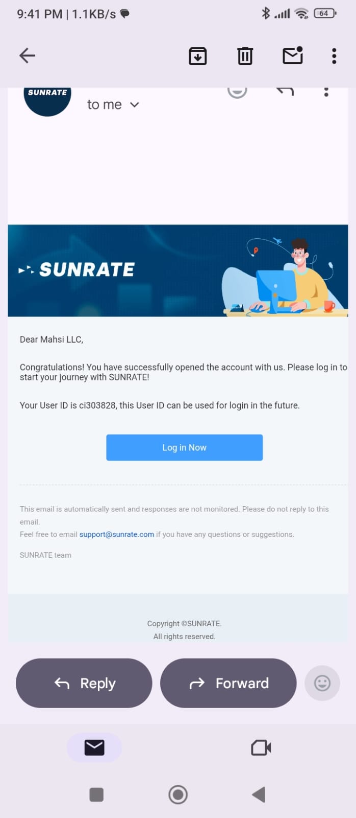 Sunrate approval: Mahsi LLC